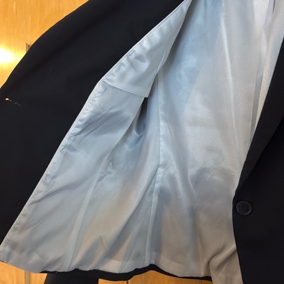 💼 H&M suit jacket blazer black single button tailored fit fully lined size 12 - Picture 4 of 10